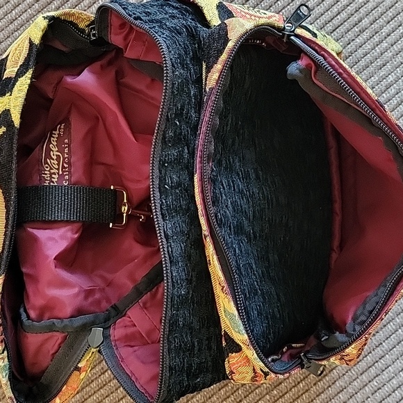 Small Vegan Convertible Boho Tapestry Backpack Sling Bag Purse 11×12.5 - Picture 6 of 7